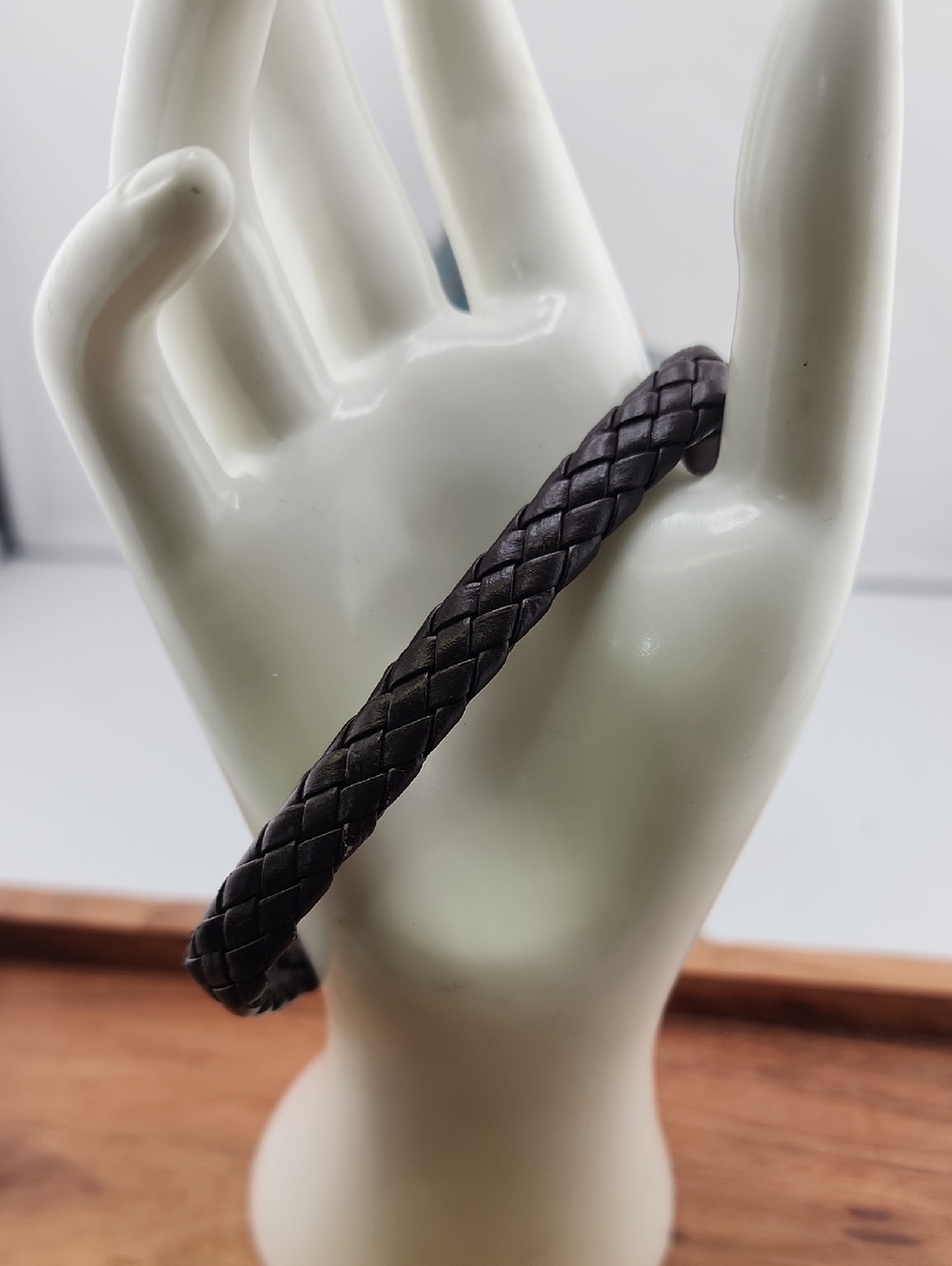 Men's Braided Black Leather Bracelet - Classic Accessory